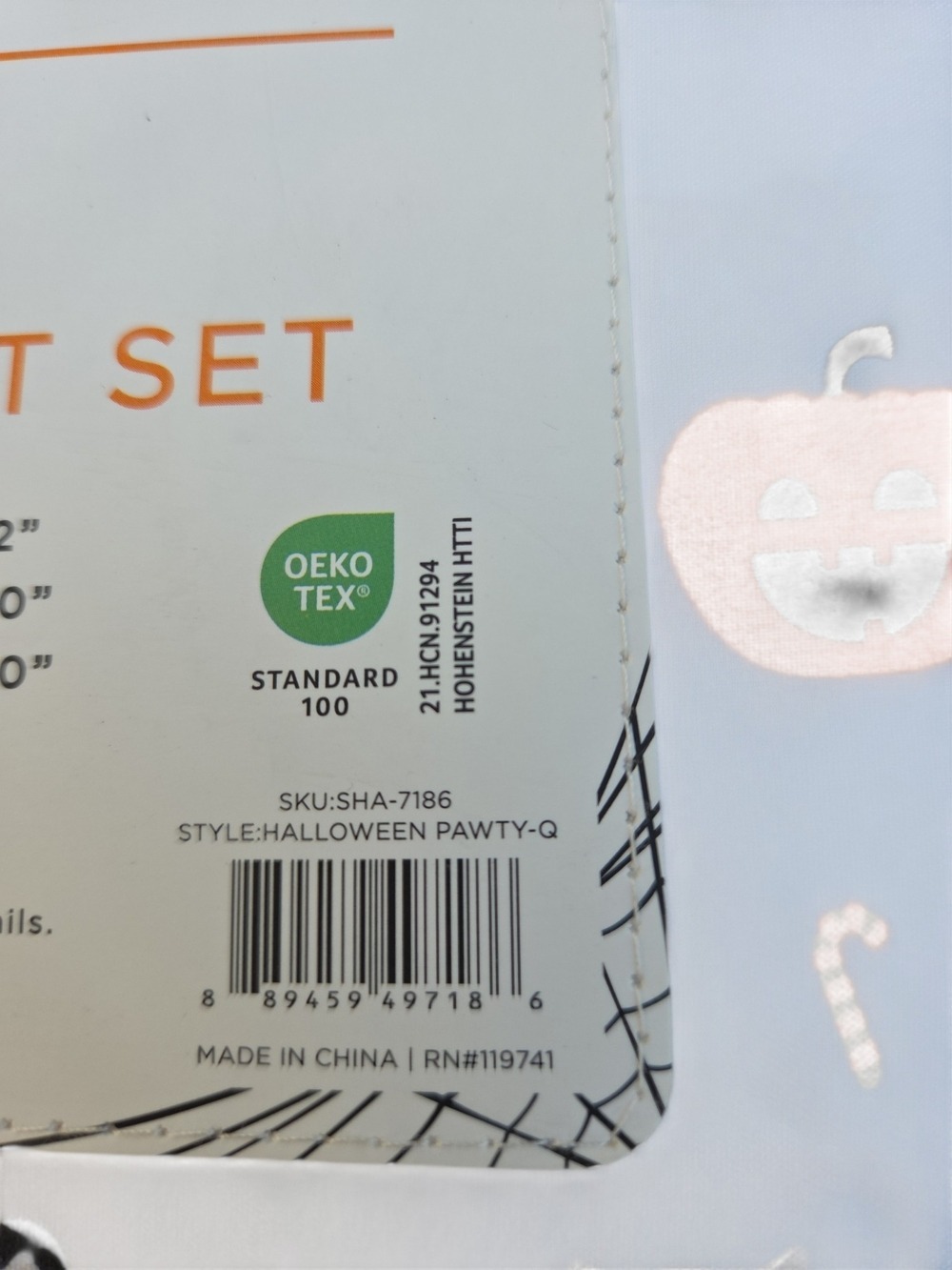 Nwt Halloween Fall Sheet Set - Queen Sheet Set with Orange Pumpkins And Cats New - Picture 3 of 5